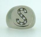 Anello chevalier con iniziale in argento 925%°